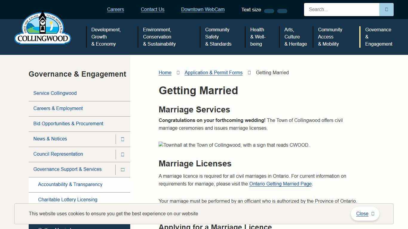 Getting Married Town of Collingwood