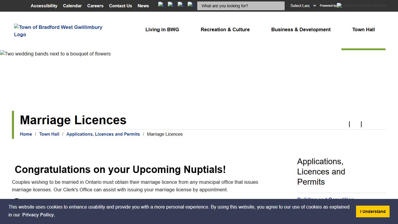 Marriage Licences - Town of Bradford West Gwillimbury