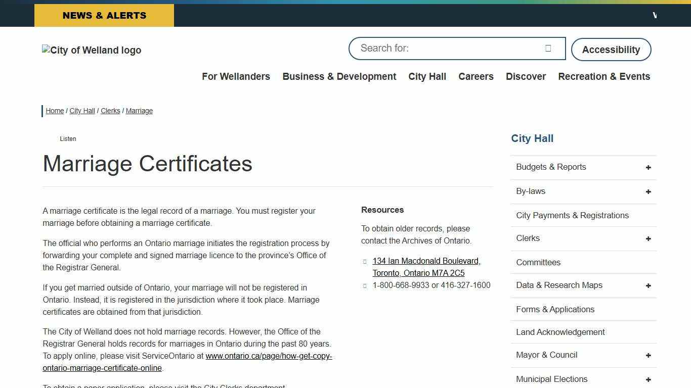 Marriage Certificates